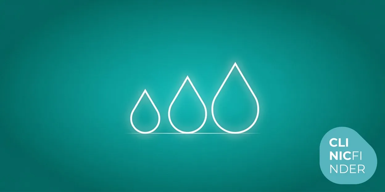 White line-art illustration of three graduated medicine droplets in a row on a teal background, symbolising a comparison of different weight-loss injections