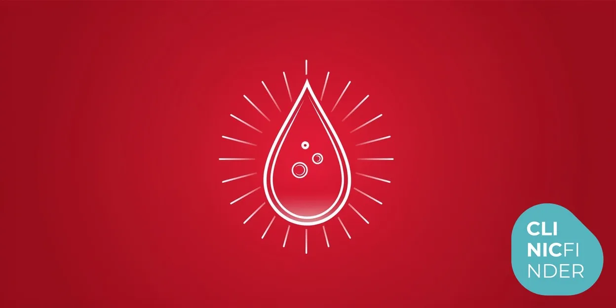 White line-art illustration of a plasma droplet containing tiny platelet dots with a soft radiating glow, symbolising platelet-rich plasma therapy