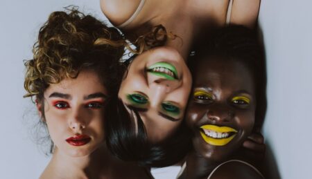 Three Girls From Different Ethnicities Posing in